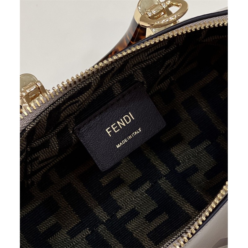 Fendi By The Way Mini Small Boston bag in dove gray leather 