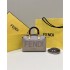 Fendi By The Way Mini Small Boston bag in dove gray leather 
