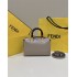 Fendi By The Way Mini Small Boston bag in dove gray leather 