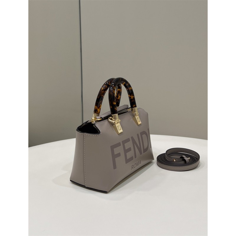 Fendi By The Way Mini Small Boston bag in dove gray leather 