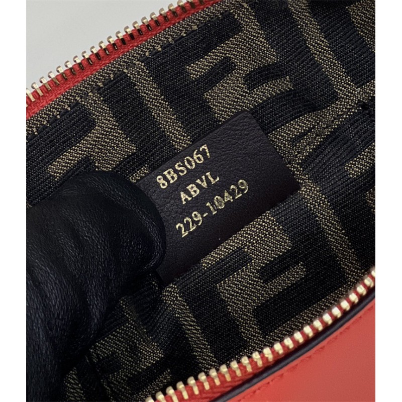 Fendi By The Way Mini Small Boston bag in red leather 