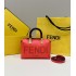 Fendi By The Way Mini Small Boston bag in red leather 