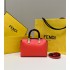 Fendi By The Way Mini Small Boston bag in red leather 