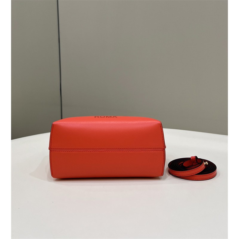 Fendi By The Way Mini Small Boston bag in red leather 