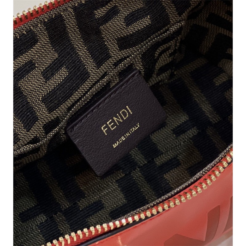 Fendi By The Way Mini Small Boston bag in red leather 