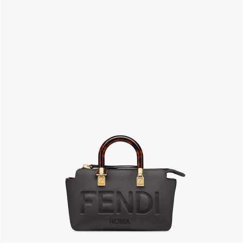 Fendi By The Way Mini Small Boston bag in black leather 