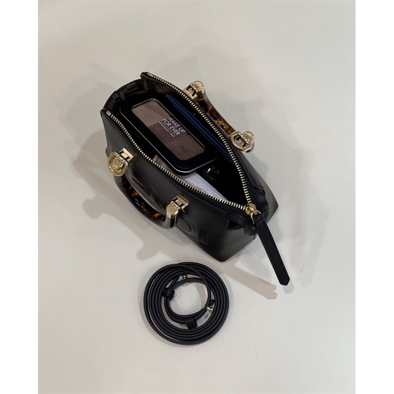 Fendi By The Way Mini Small Boston bag in black leather 