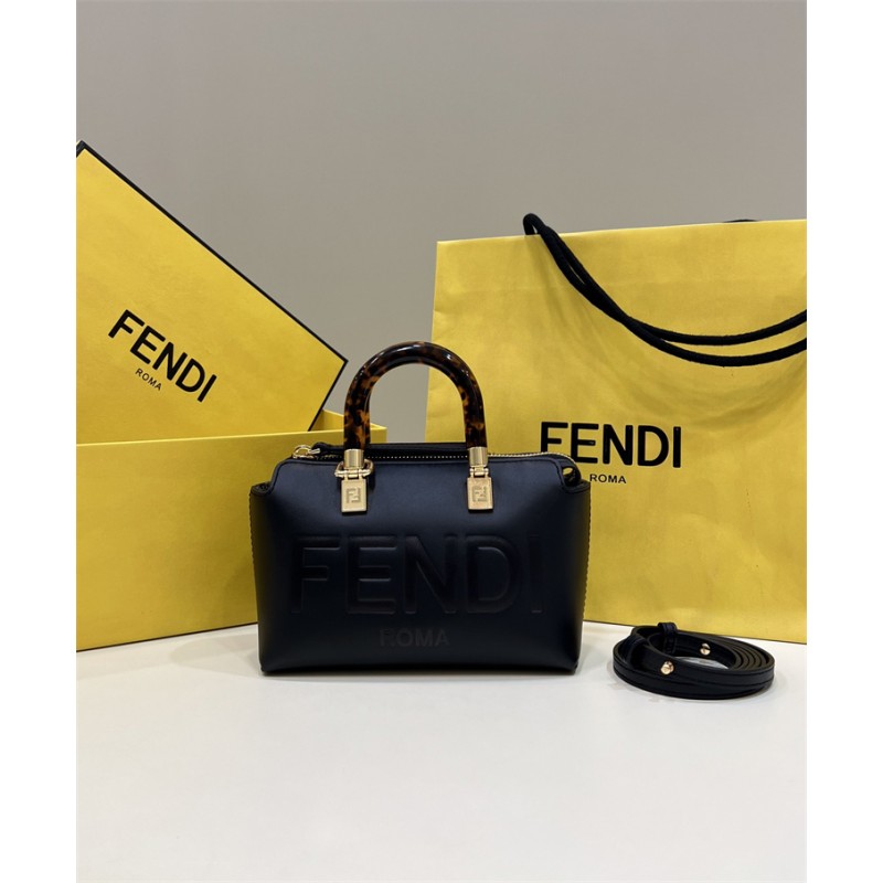 Fendi By The Way Mini Small Boston bag in black leather 