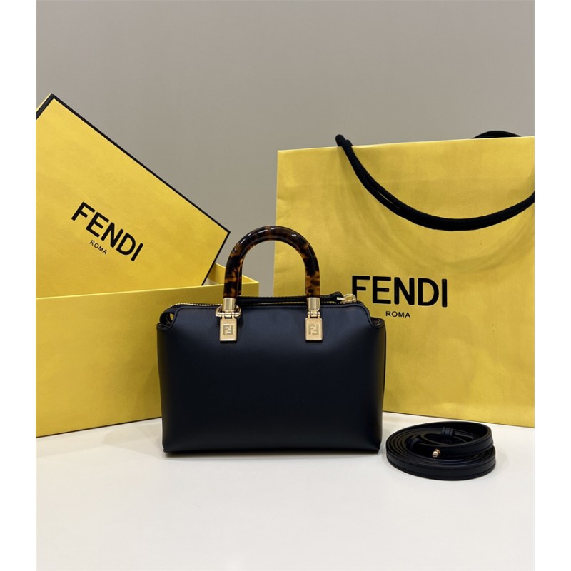 Fendi By The Way Mini Small Boston bag in black leather 