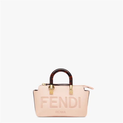 Fendi By The Way Mini Small Boston bag in lighe pink leather 