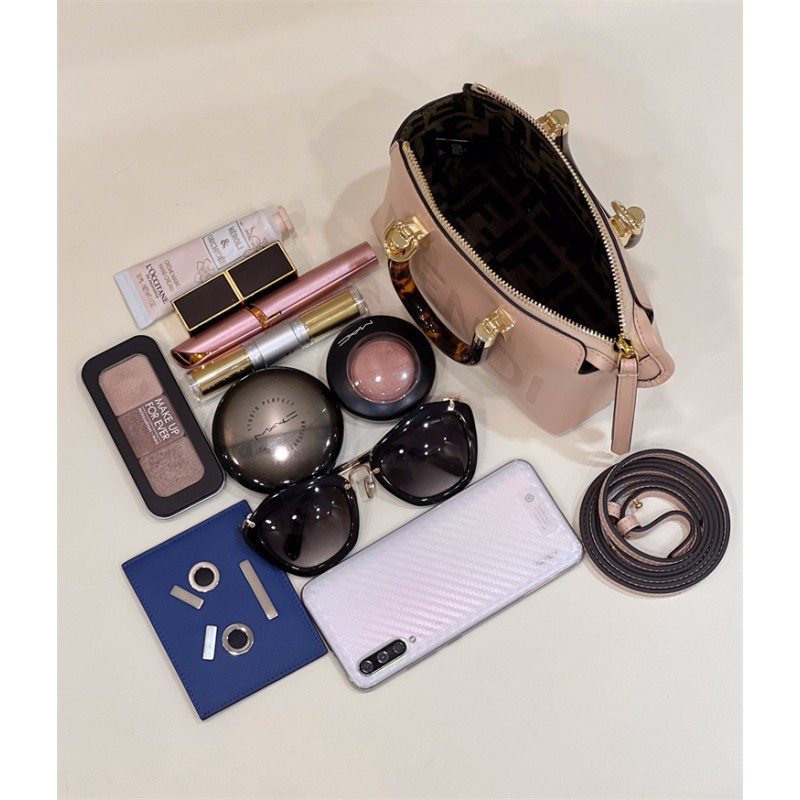 Fendi By The Way Mini Small Boston bag in lighe pink leather 