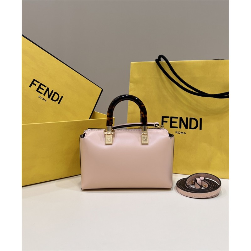 Fendi By The Way Mini Small Boston bag in lighe pink leather 