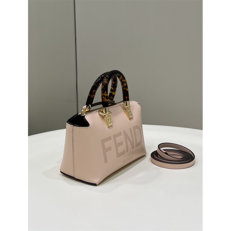 Fendi By The Way Mini Small Boston bag in lighe pink leather 