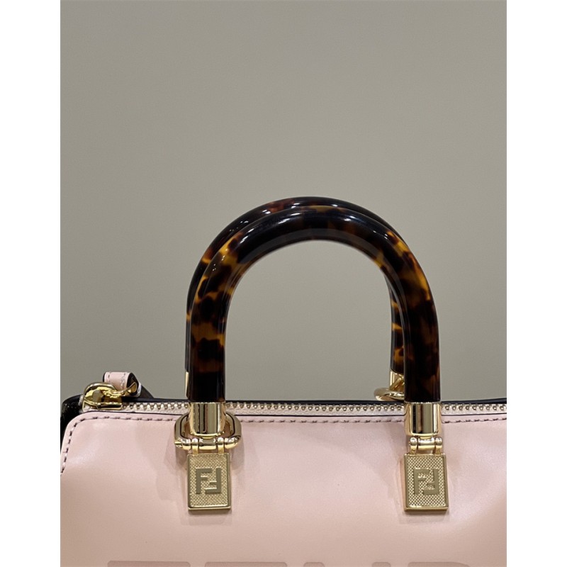 Fendi By The Way Mini Small Boston bag in lighe pink leather 