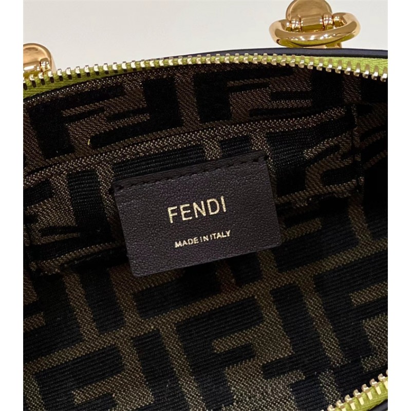 Fendi By The Way Mini Small Boston bag in green leather 