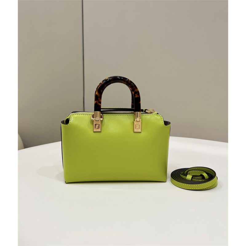 Fendi By The Way Mini Small Boston bag in green leather 