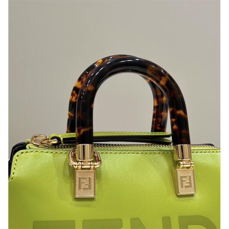 Fendi By The Way Mini Small Boston bag in green leather 