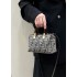 Fendi By The Way Mini Small Boston bag in dark gray tapestry fabric