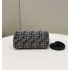 Fendi By The Way Mini Small Boston bag in dark gray tapestry fabric