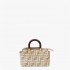 Fendi By The Way Mini Small Boston bag in dove gray tapestry fabric