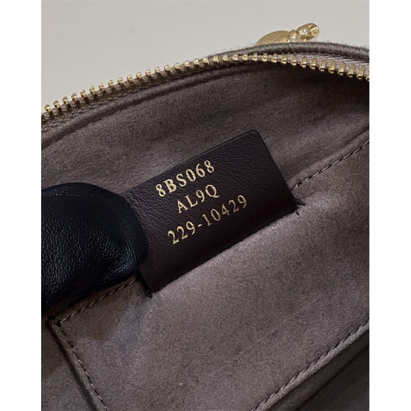 Fendi By The Way Mini Small Boston bag in dove gray tapestry fabric