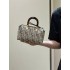 Fendi By The Way Mini Small Boston bag in dove gray tapestry fabric