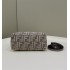 Fendi By The Way Mini Small Boston bag in dove gray tapestry fabric