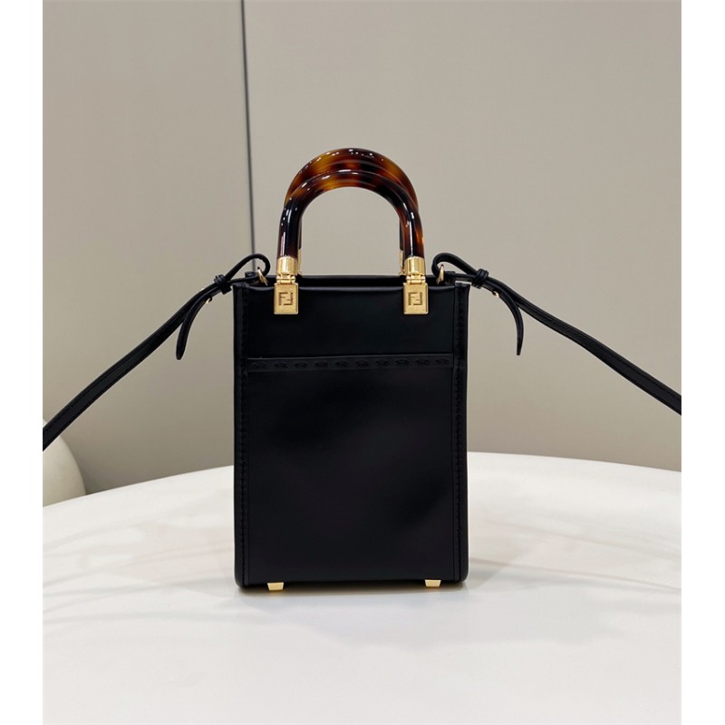 Fendi Mini Sunshine Shopper bag in black leather