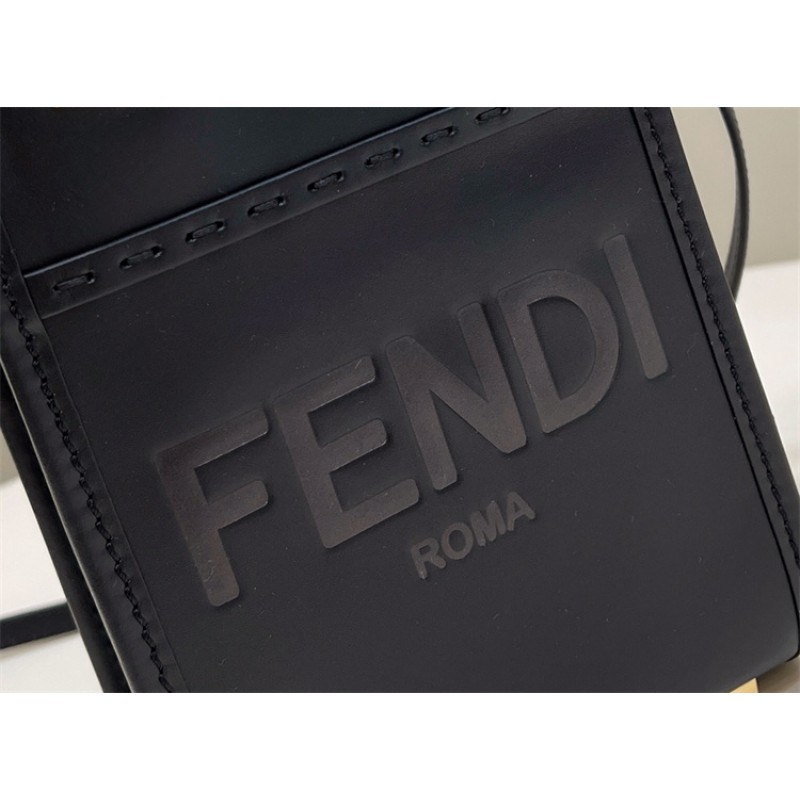 Fendi Mini Sunshine Shopper bag in black leather
