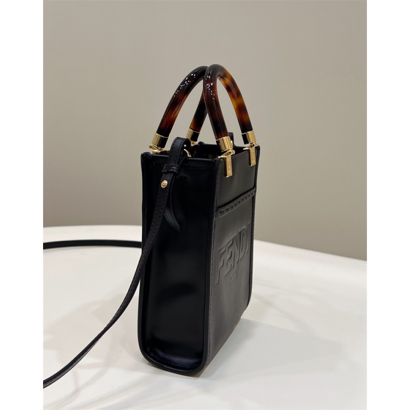 Fendi Mini Sunshine Shopper bag in black leather