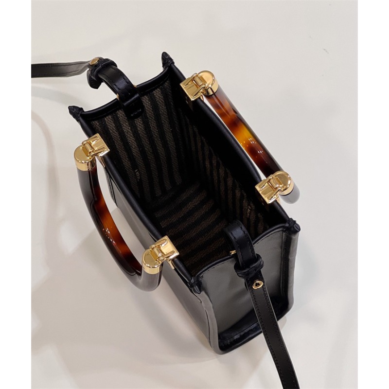 Fendi Mini Sunshine Shopper bag in black leather