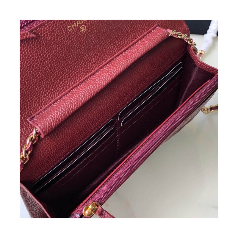 Chanel Caviar Quilted Wallet On Chain Woc A33814