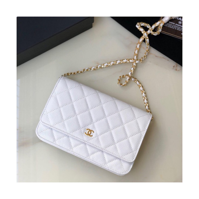Chanel Caviar Quilted Wallet On Chain Woc A33814