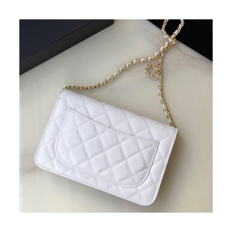 Chanel Caviar Quilted Wallet On Chain Woc A33814