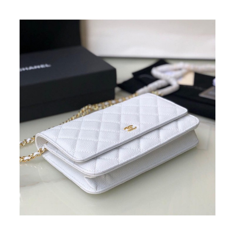 Chanel Caviar Quilted Wallet On Chain Woc A33814