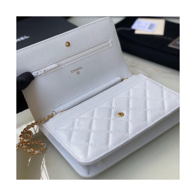 Chanel Caviar Quilted Wallet On Chain Woc A33814