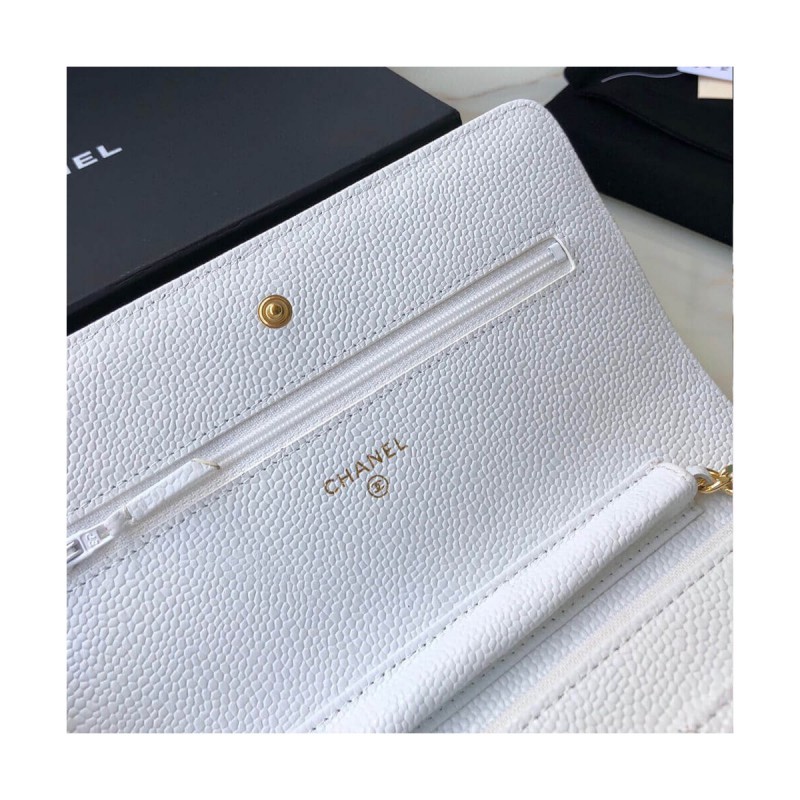 Chanel Caviar Quilted Wallet On Chain Woc A33814