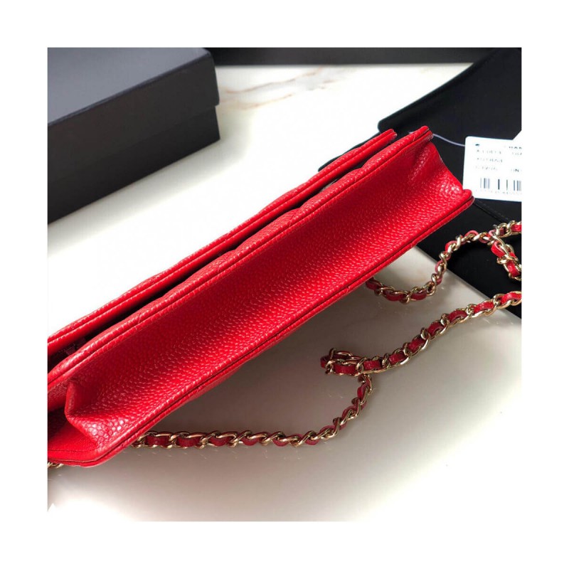 Chanel Caviar Quilted Wallet On Chain Woc A33814