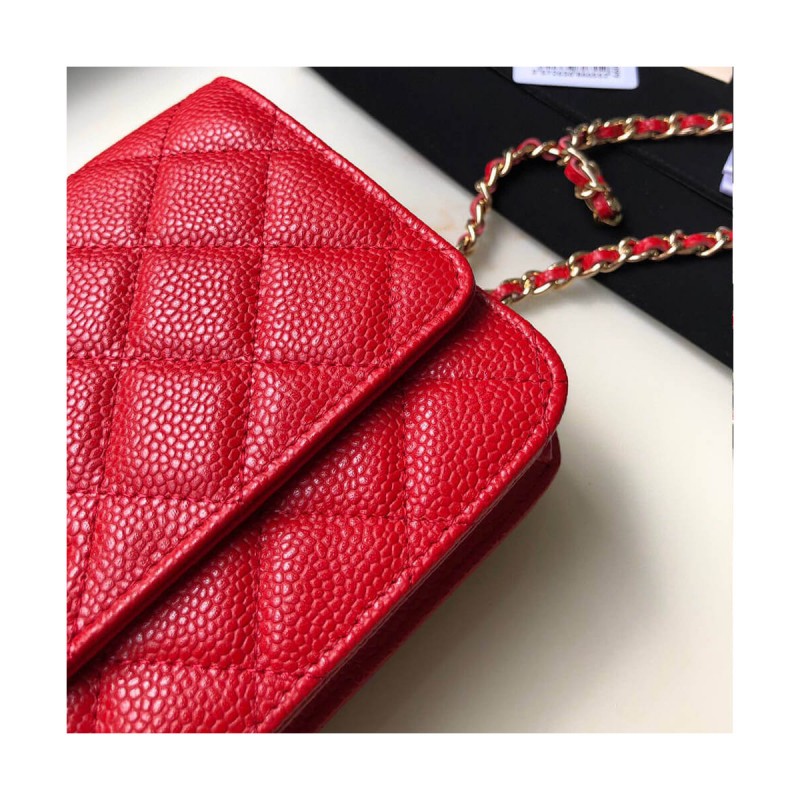 Chanel Caviar Quilted Wallet On Chain Woc A33814