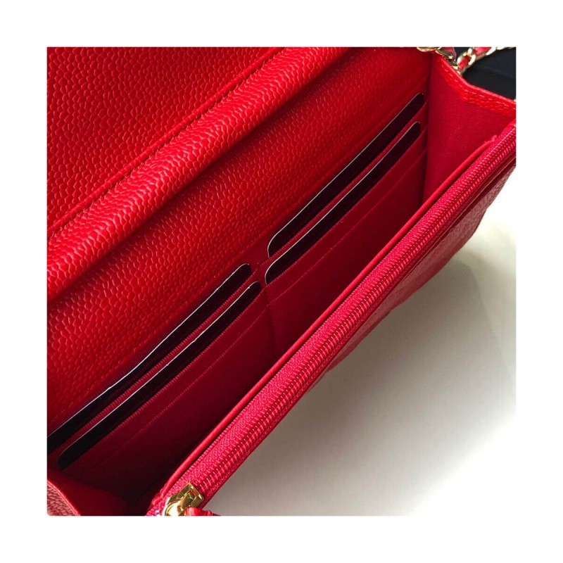 Chanel Caviar Quilted Wallet On Chain Woc A33814