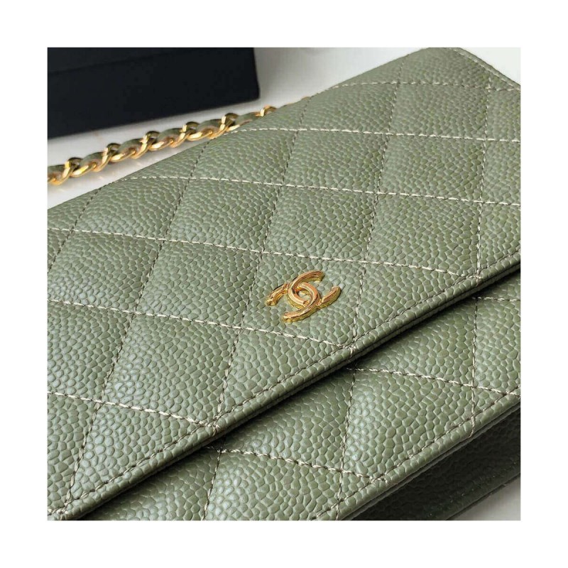 Chanel Caviar Quilted Wallet On Chain Woc A33814
