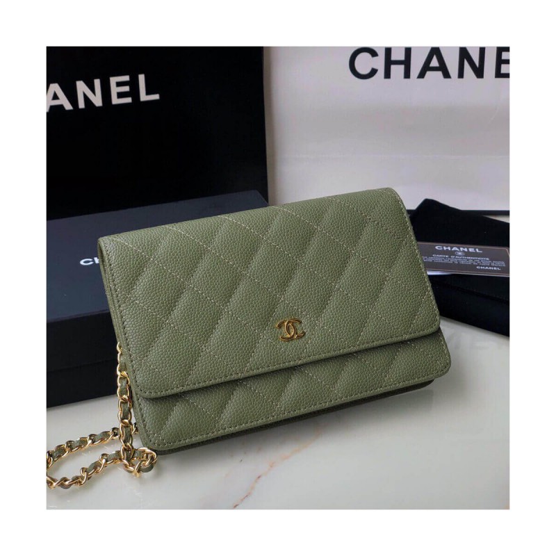 Chanel Caviar Quilted Wallet On Chain Woc A33814