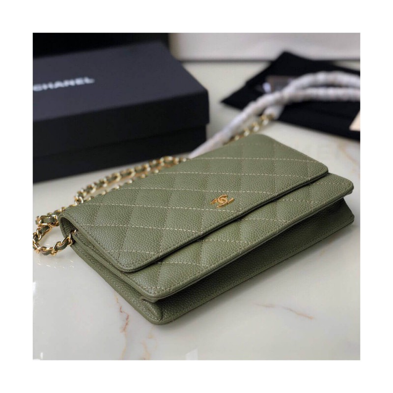 Chanel Caviar Quilted Wallet On Chain Woc A33814