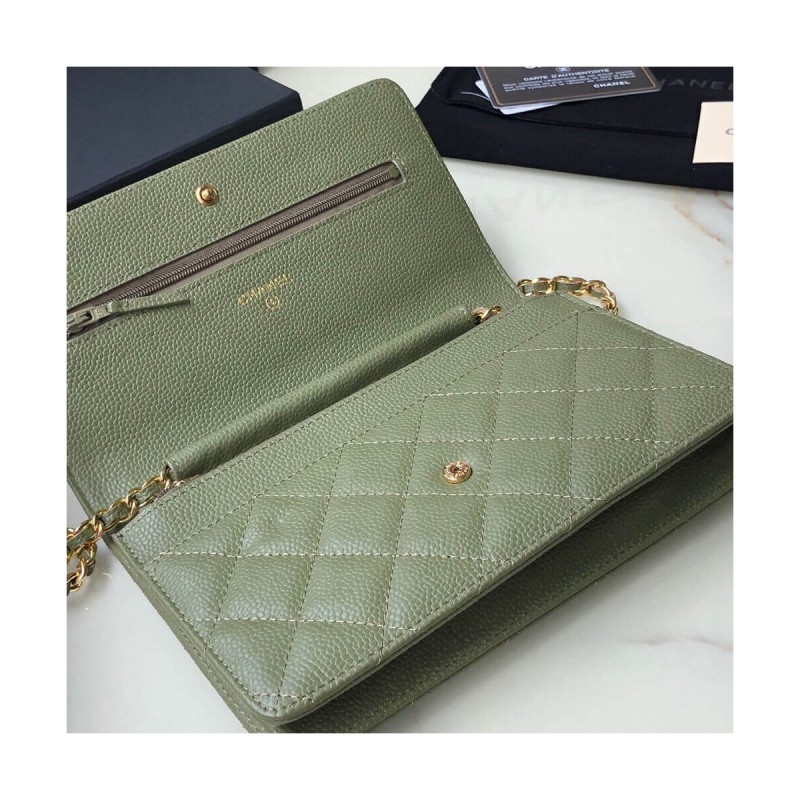 Chanel Caviar Quilted Wallet On Chain Woc A33814