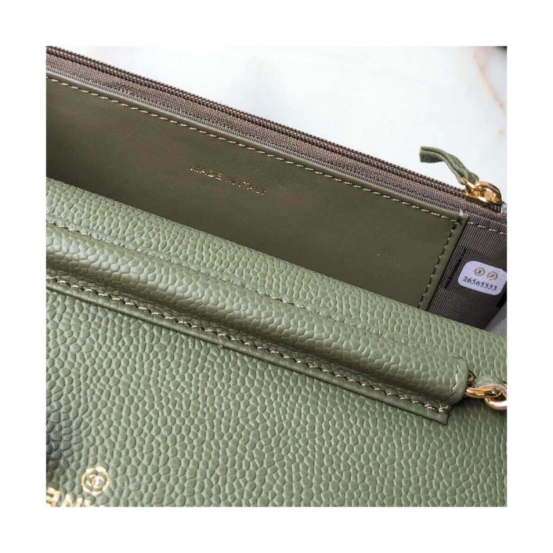 Chanel Caviar Quilted Wallet On Chain Woc A33814