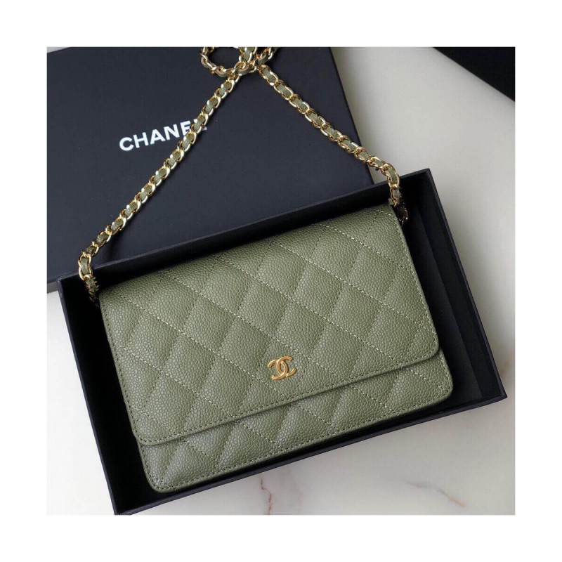 Chanel Caviar Quilted Wallet On Chain Woc A33814