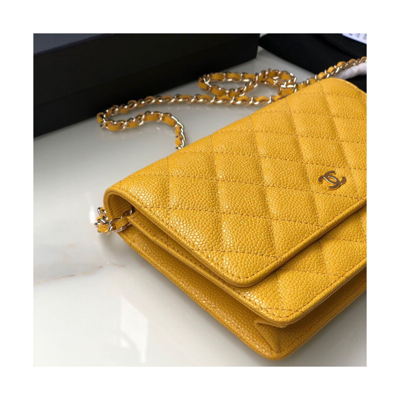 Chanel Caviar Quilted Wallet On Chain Woc A33814