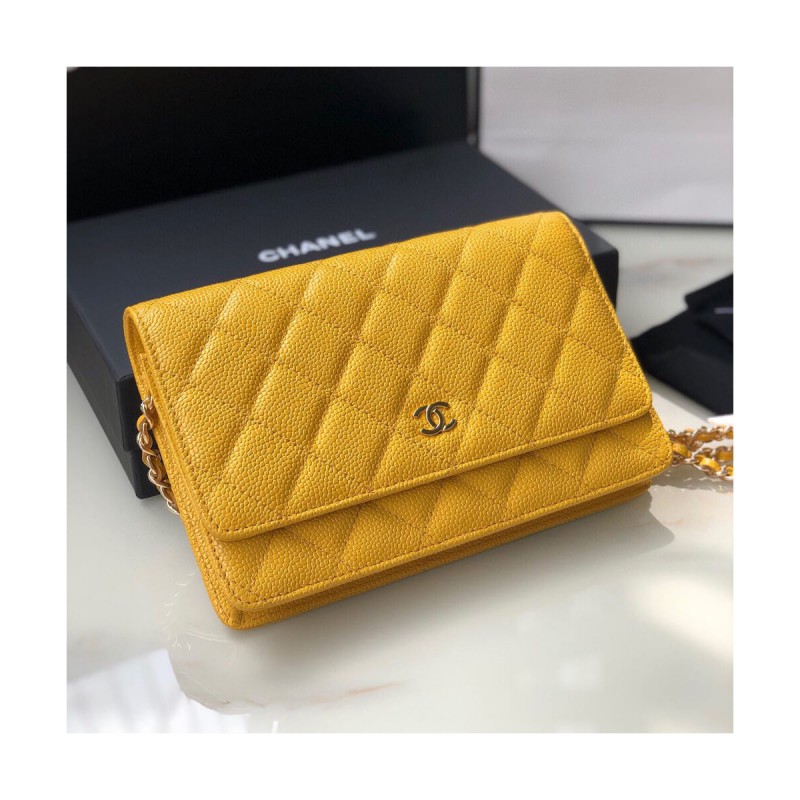 Chanel Caviar Quilted Wallet On Chain Woc A33814