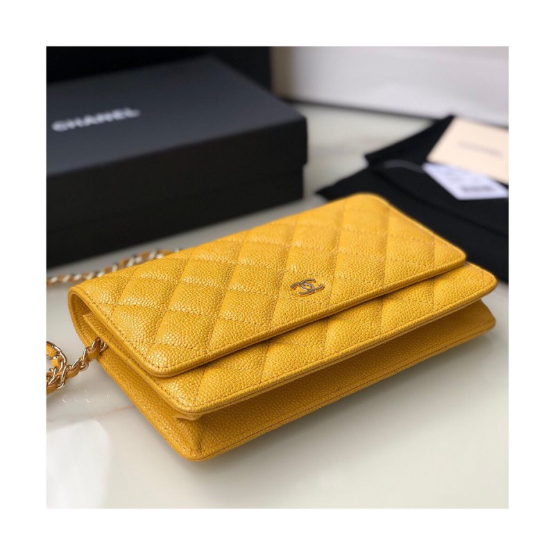 Chanel Caviar Quilted Wallet On Chain Woc A33814