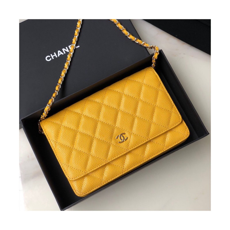 Chanel Caviar Quilted Wallet On Chain Woc A33814